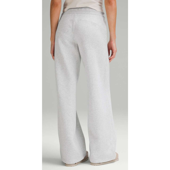 Lululemon Scuba Mid-Rise Wide-Leg Pant Full Length Heathered Light Gray Size 14 - Picture 9 of 14